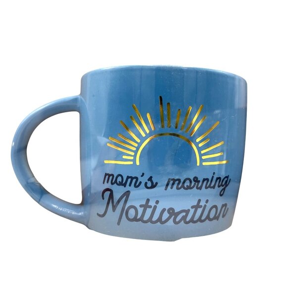 NIB MOM'S MORNING MOTIVATION NIGHTLY RELAXATION CERAMIC MUG STEMLESS WINE GLASS - Picture 2 of 7